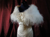 ostrich feather boa bridal coat with satin ribbon 