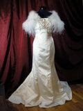 bridal feather over coat 