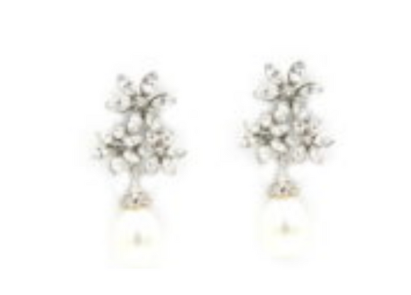 crystal floral earrings