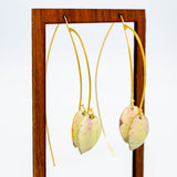 Ivory and gold  leaf earrings