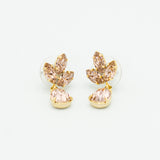 Blush swarovski pear crystal gold plated drop earrings  