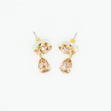 Blush swarovski pear crystal gold plated drop earrings  ti adoro