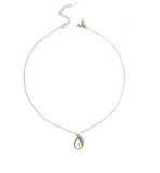 pearl outlined with crystal pendant necklace 