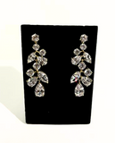 Rhinestone Leaf Shaped Earrings