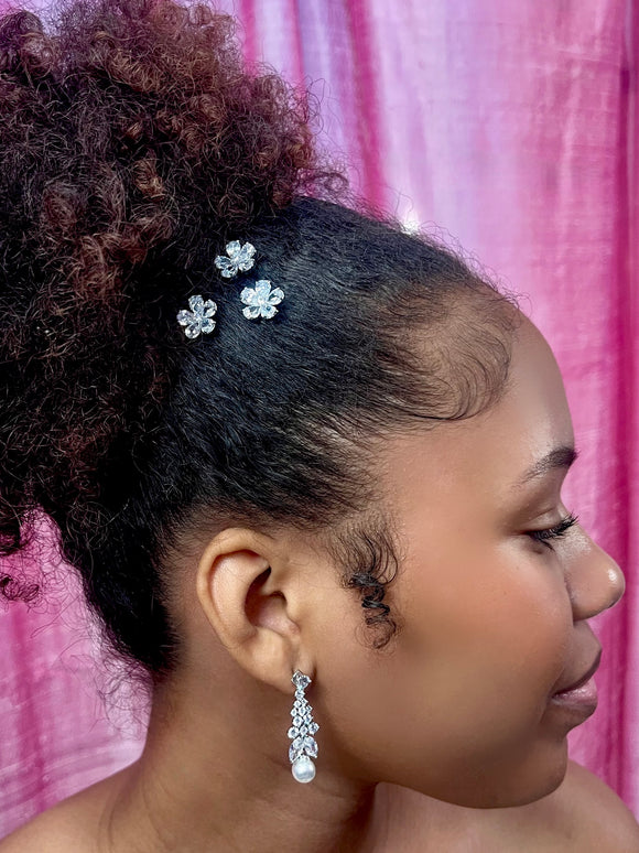 Floral Crystal Hair Clip