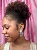 Pearl Stud with Crystal Fringe
