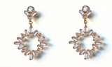 Crystal Sunburst Hoop Earrings