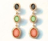 Orange Jade Dangle Earrings