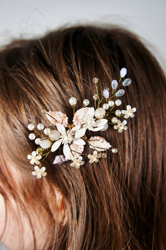 Floral Pearl & Crystal Hair Clip