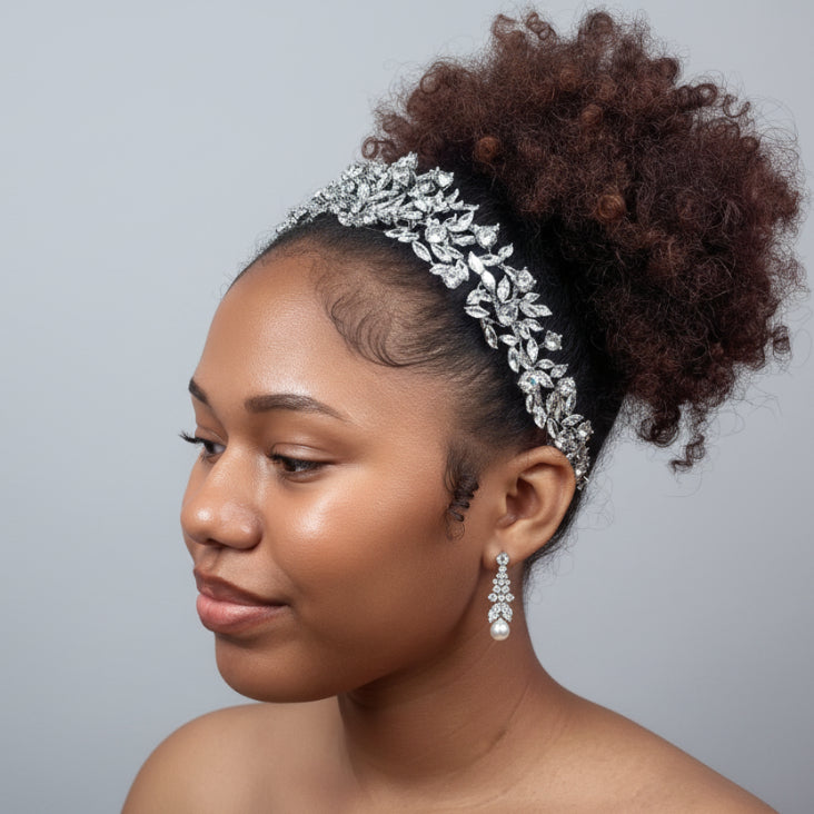 Snowflake Crystal Accented Headband – theweddingdresser display picture 1
