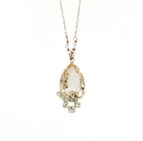 Crystal Teardrop Swarovski Crystals Pendant Necklace