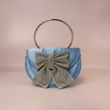 Sierra Baby Blue Satin Clutch