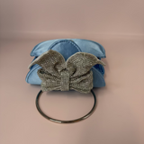 Sierra Baby Blue Satin Clutch