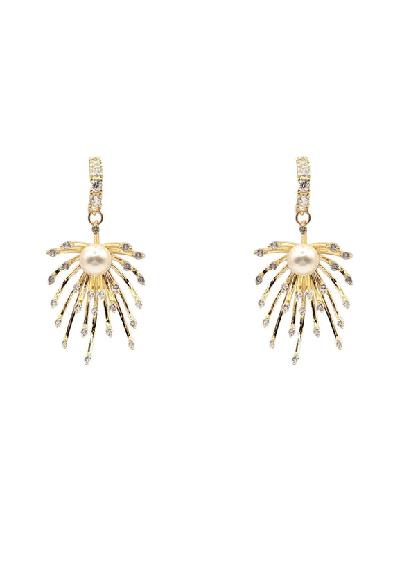 Pearl and Crystal Fireworks Earrings