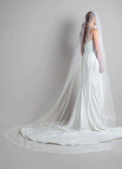 Magnolia Rose Lace and Pearls Cathedral Veil