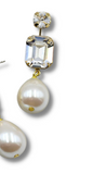 Jasmine Teardrop crystal and pearl earring