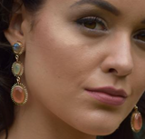 Orange Jade Dangle Earrings