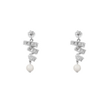 Nikola Crystal and Pearl Zigzag Earrings