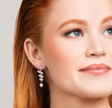 Nikola Crystal and Pearl Zigzag Earrings