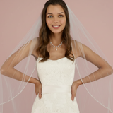 Elegant Veil with Beaded Crystal Edge