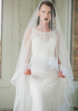 Hana Ivory Pleated Horsehair Veil