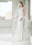 Hana Ivory Pleated Horsehair Veil
