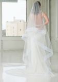 Hana Ivory Pleated Horsehair Veil