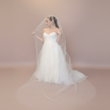 Scattered Rhinestone Cathedral Veil