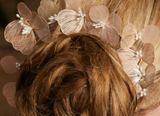 Gold and Blush Metal Floral Comb
