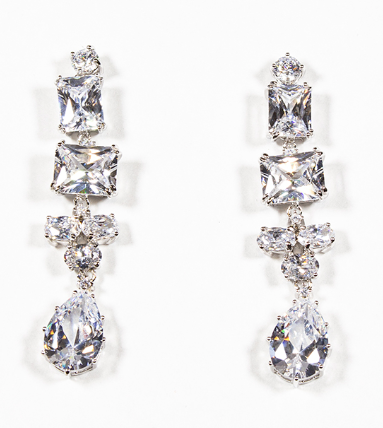 Geometric Sparkling Swarovski Earrings