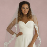 Fingertip Floral Lace Veil