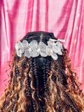 Gold and Blush Metal Floral Comb