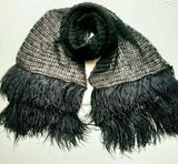 Black Ostrich Feather Scarf 