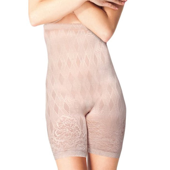 High waist blush nude tummy control slimming lace mid thigh short spanx skims shapewear