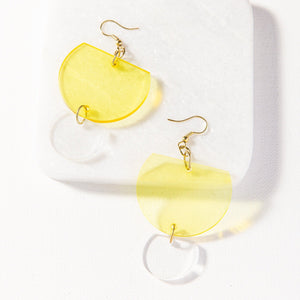 Translucent clear lucite acrylic geometric modern contemporary stylish earrings