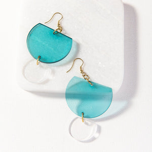 Translucent clear lucite acrylic geometric modern contemporary stylish earrings brass fishhooks