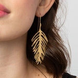Brass botanical natural lead-free contemporary modern stylish dangle earrings