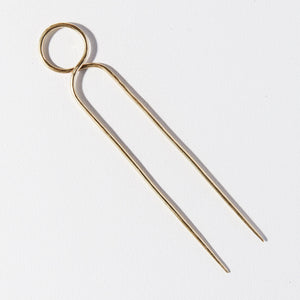 Brass circle contemporary modern stylish hair accessory hair stick