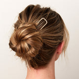 Brass nickel lead-free squared stylish modern contemporary hair accessory hair stick