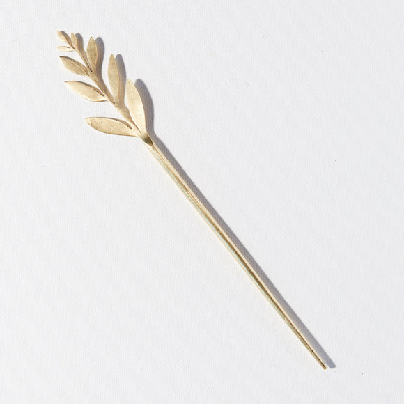 Brass nickel lead-free natural botanical modern contemporary stylish hair accessory hair stick