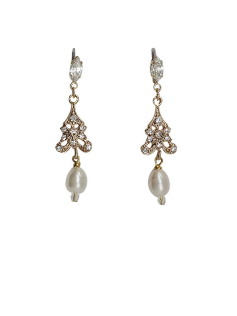Art Deco Pearl Drop Earrings