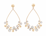 moon cycles gold open drop laurel moonstone bridal hoop post earring