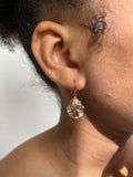 Simple champagne and gold swarovski  bridal celebration drop earring