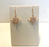 Zia Baguette blue chalcedony sun burst geometric celestial sun bridal bridesmaid earrings