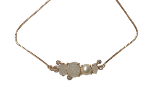 Gemstone & Pearl Slide Friendship Bracelet