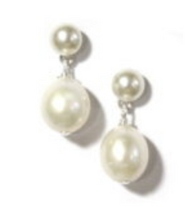 drop double pearl earrings