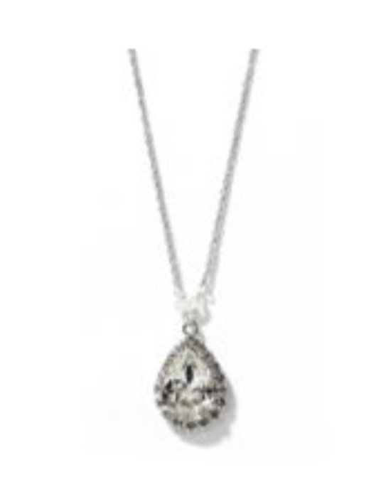 simple crystal drop necklace