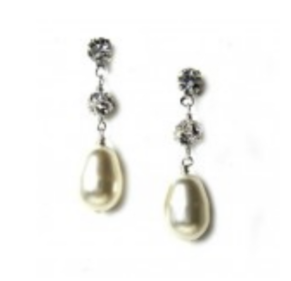 rose gold pearl drop earrings