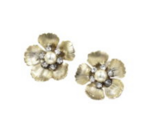 rose gold flower earrings