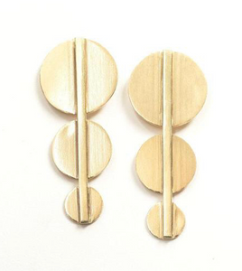 geometric brass circle earring